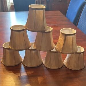 Set of 8 Small Beige Lamp Shades